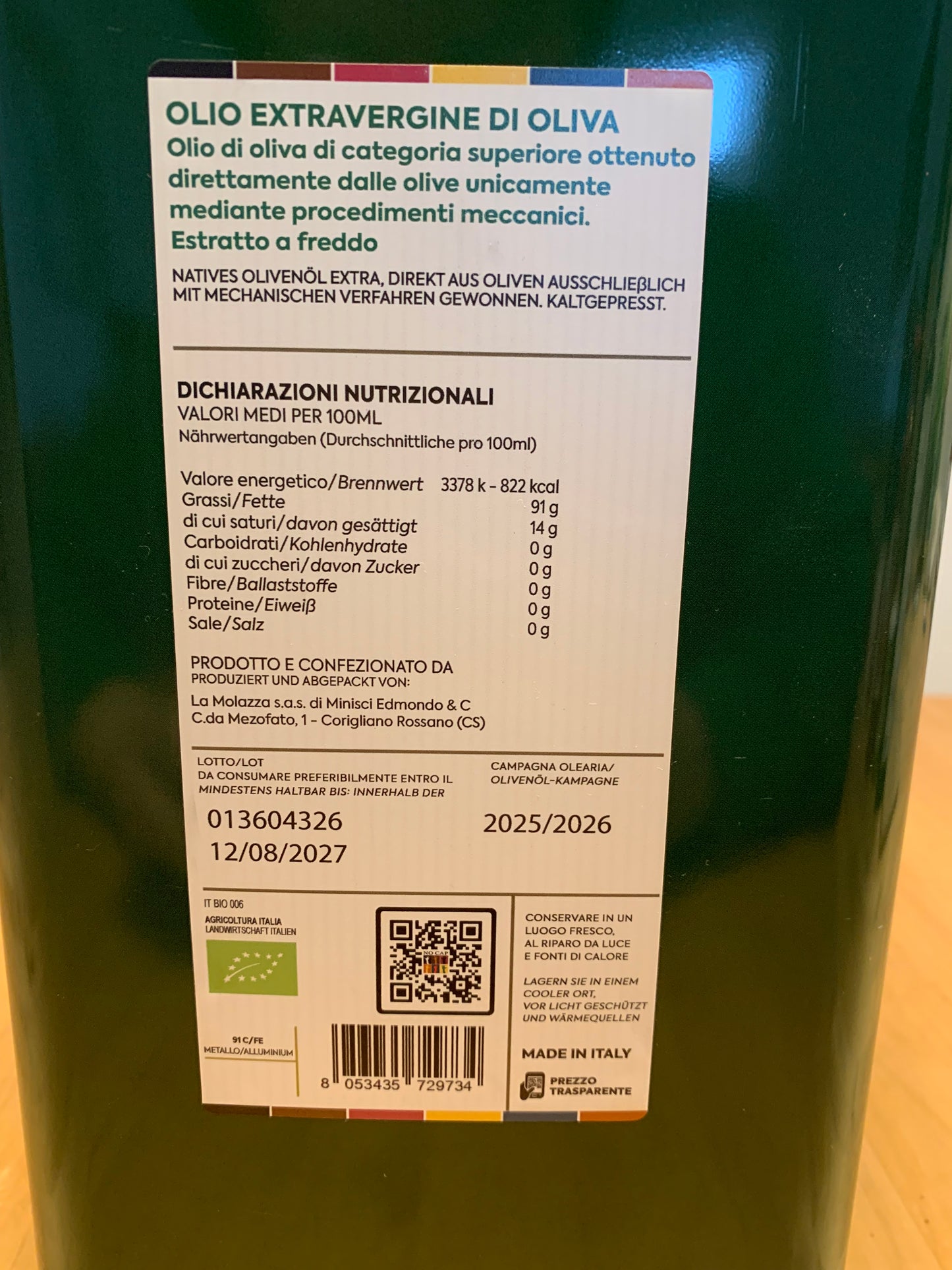 Bio Olivenöl 5l Kanister